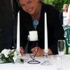 Portland wedding minister signing Oregon marriage certificate